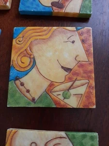 Pablo Picasso Kunst Stil Steinzeug Untersetzer mit Filzböden Menge 7 - Bild 1 von 6