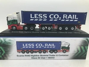ATLAS OXFORD DIECAST OO 1:76 SCALE STOBART SCANIA + COMBI INTERMODAL + CONTAINER - Picture 1 of 7