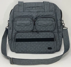 Lug Puddle Jumper Quilted Tote Travel Weekend Carry-On Bag Heather Grey EUC - Picture 1 of 17
