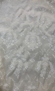 Beautiful Vintage Cream Color Jacquard Damask Home Dec Fabric BTHY - Picture 1 of 4