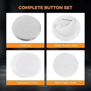 (200 Sets) BEAMNOVA Button Parts 37mm 1.46" Tinplate Clip Film (Open Box) - Picture 1 of 6