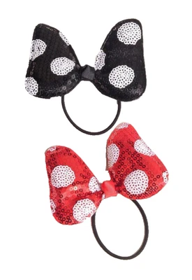 NUEVO Juego de 2 lazos de pelo de lentejuelas lunares inspirados en Minnie Mouse colas de caballo Foto 1 de 3