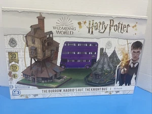 Harry Potter 3D Wizarding World: The Burrow, Hagrid’s Hut, The Knight’s Bus. NEW - Picture 1 of 2