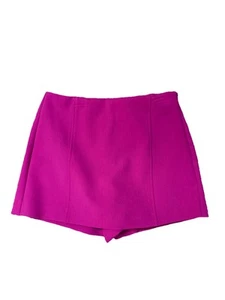 Zara Fuchsia Skort Women Sz M Zip Closure Low Rise Flat Front Shorts NWT - Picture 1 of 10