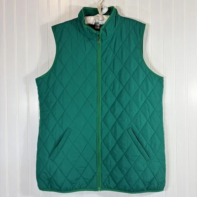 Coldwater Creek Mujer Chaleco Acolchado Verde Esmeralda Talla L Cremallera Completa Bolsillos Acogedor Foto 1 de 4