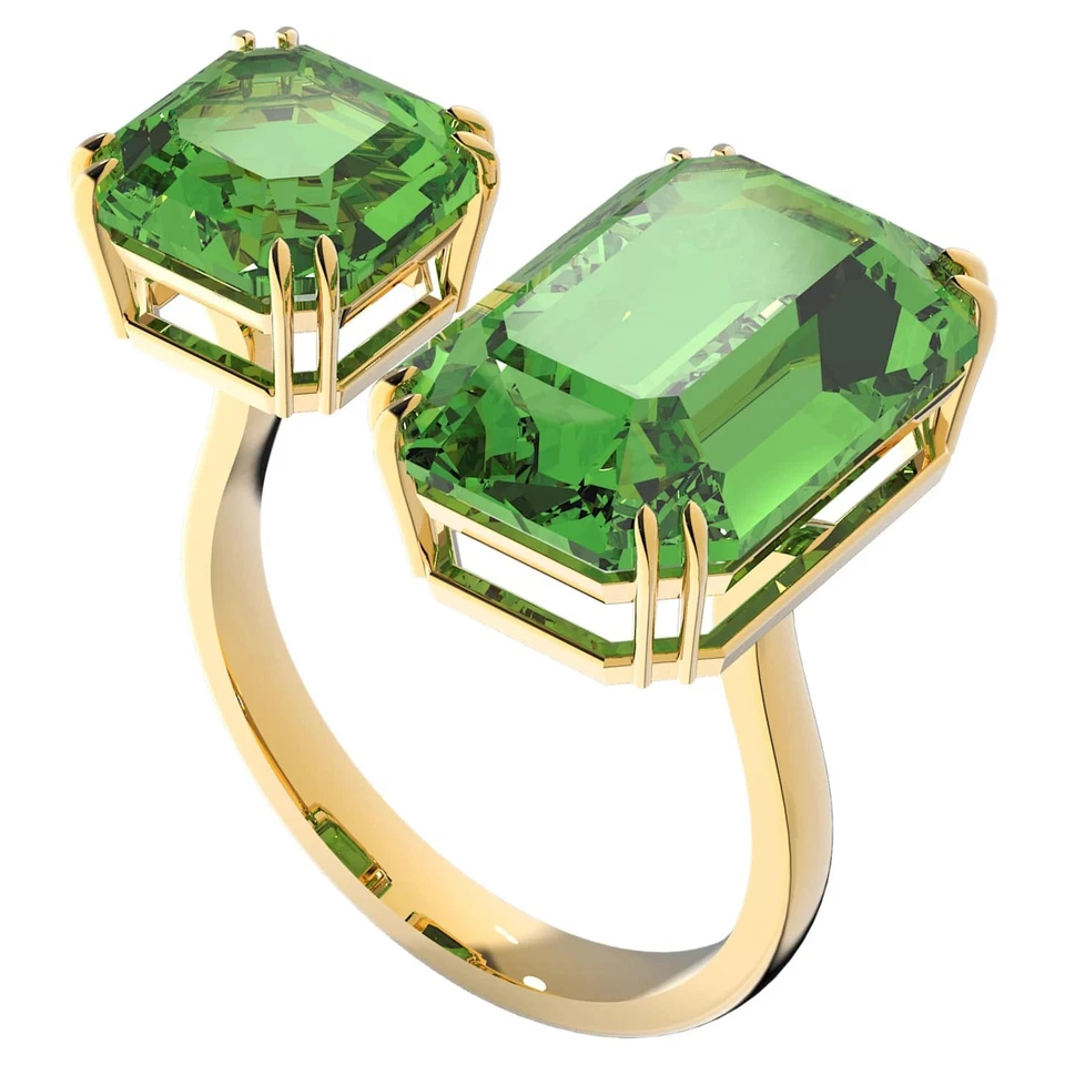 Swarovski Millenia Cocktail Ring Octagon Cut Crystals Green 5614923 Size 7/M/55