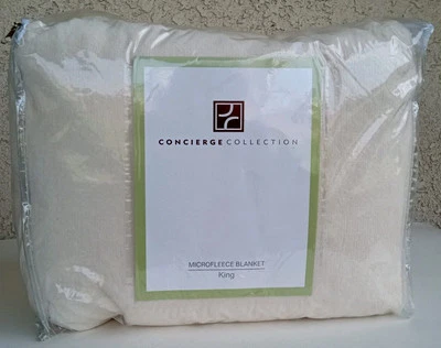 Nueva Manta King Ultra Suave Colección Concierge Microfleece Marfil ~ShopHQ Foto 1 de 4