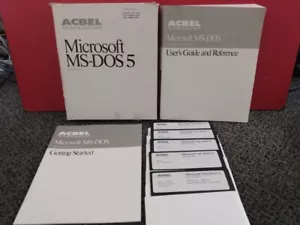 Vtg OEM Microsoft MS-DOS 5 Operating System 5.25" Floppy Disks 1991 Non-Retail - Picture 1 of 1