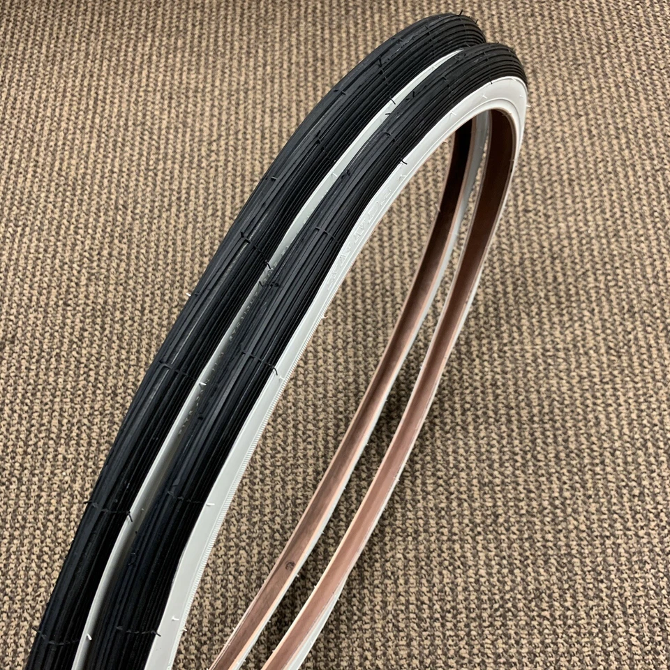 KENDA BICYCLE TIRES WHITE WALLS FITS SCHWINN 26 X 1-3/8 X 1-1/4 S-6 RARE NEVER USED