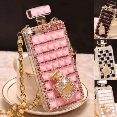 Bling Sparkle Diamond Perfume Case For iPhone 13 14 15 Pro Max S23 S24 S25 Ultra - Image 1 of 4