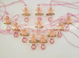 12 Collar Chupete Princesa Baby Shower Favor Premio Juego Es una Niña Decoración - Imagen 1 de 7