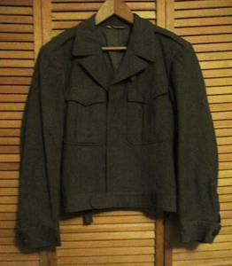 VINTAGE ARMY MILITARY WOOL JACKET -EISENHOWER STYLE- SIZE 36R - Picture 1 of 19