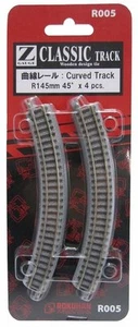 Rokuhan R005 R145mm 45º Curved Track 4 pcs 1/220 Z scale New Japan - Picture 1 of 1