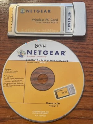 Netgear WG511 54 Mbps 32-bit Wireless PC Card & Version 1.1 CD - Image 1 of 4