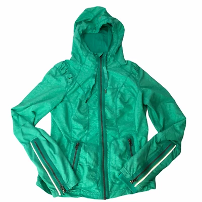 Chaqueta Nordstrom Zella Cremallera Completa Con Capucha Verde Selva Pañuelo Floral Pequeña Foto 1 de 4