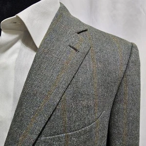 Ermenegildo Zegna Couture Blazer Mens 46R Cardigan Sport Jacket Coat Herringbone - Picture 1 of 20