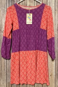NUEVO CON ETIQUETAS U Niños Umbral Mangas Largas Coral y Púrpura Vestido Floreciente 12 NUEVO - Imagen 1 de 3