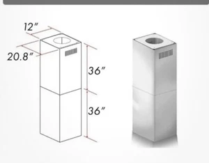 ZLINE 2PCEXT-697I/KECOMI Range Hood Duct Extension for 10 ft. to 12 ft. Ceilings - Picture 1 of 5