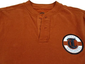 University Texas Longhorns Henley Medium Long Sleeve Orange UT Austin M ATX NCAA - Picture 1 of 8