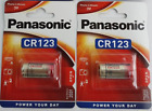 2x Panasonic CR123 Battery 3v Lithium For Olympus &#181;[mju:]-II Camera 2031 Expiry