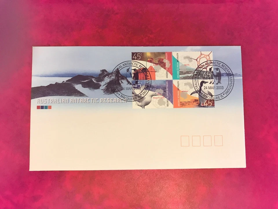 AAT AUSTRALIAN ANTARCTIC 2002 FDC RESEARCH PENGUIN ALBATROSS MACQUARIE 2003 - Image 1 of 1