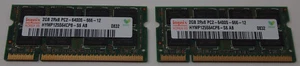 (2) Hynix 2GB Laptop Ram Memory 2Rx8 PC2 6400S -666-12. HYMP125S64CP8-S6 AB - Picture 1 of 2