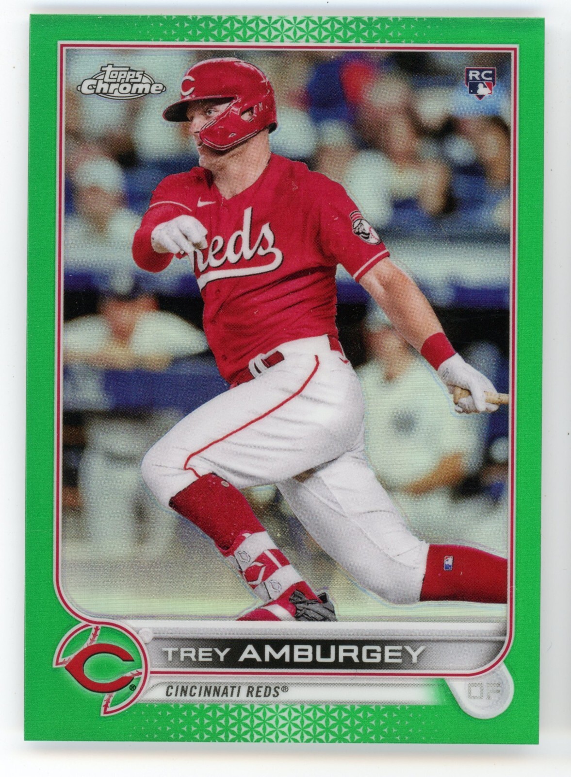 2022 Topps Chrome Trey Amburgey Green Refractor Rookie RC #61 #/99 Reds
