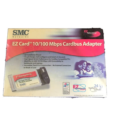 SMC Ez Card 10/100 Mbps Cardbus Adapter SMC8036TX, New - Image 1 of 4