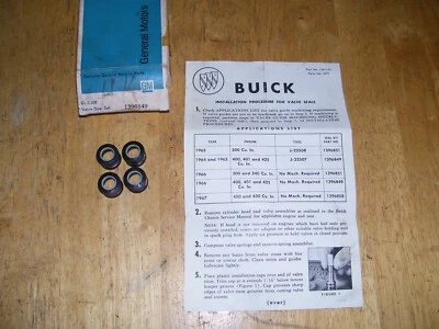 NOS GM 1964-67 BUICK WILDCAT SKYLARK 400-401-425-430 V8 VALVE SEALS 1396849 - Imagem 1 de 2