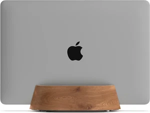 Humancentric Vertical Laptop Stand in Black Walnut Wood, Upright Adjustable Hold - Afbeelding 1 van 12