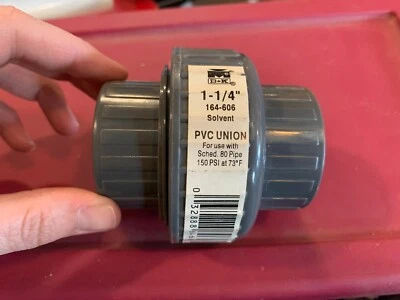B & K 1-1/4" PVC UNION 164-606 solvent B&K for use w/ sched. 80 Pipe 150psi at 73deg.F