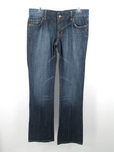 SEVEN 7 Jeans Straight Leg Women Size 29 Blue Denim Embroidered Low Rise Stretch - Picture 1 of 18