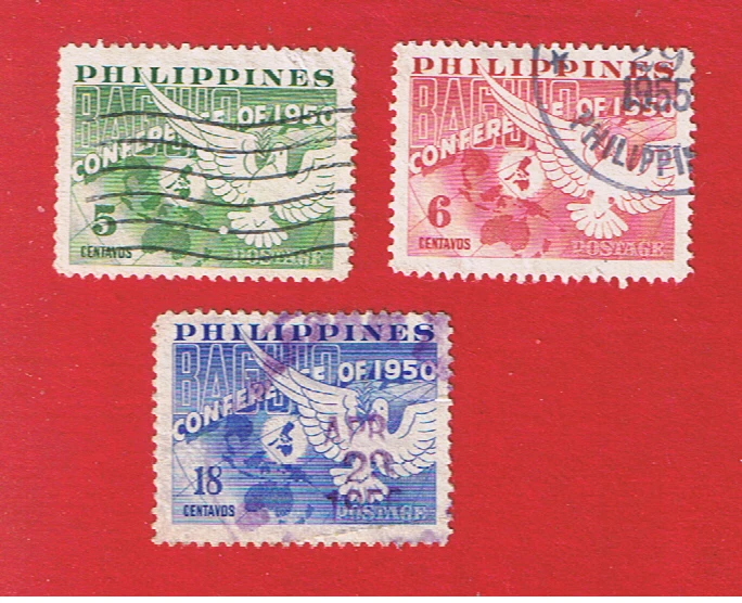 Philippines #551-553  VF  used   Dove  Free S/H - Image 1 of 1