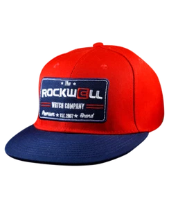 Rockwell Time Watch Company Mütze mit Druckknopflasche flache Krempe, rot/marine, Einheitsgröße - Bild 1 von 2