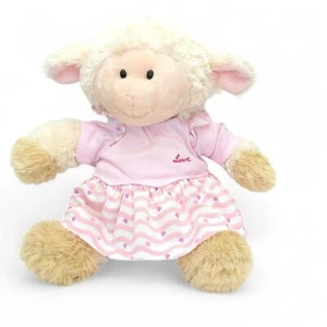 Easter Lamb Plush Aurora 2017 Pink Striped Dress Soft Clean 10 inch - Picture 1 of 8