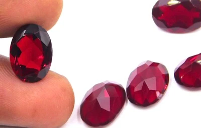 Lab Created Garnet Oval Cut Lot Loose Gemstone 10X14 MM For Jewelry Stone P-1027 - Image 1 of 4