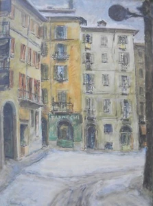 GIOVANETTI (Correggio 1898-Milano 1978) Scorcio di Milano OLIO cm56x41 anno 1947 - Foto 1 di 3