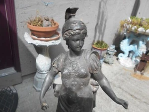 Circa 1800s French Fine Spelter Statue 18 " Roman Soldier Warrior Sculpture - Picture 1 of 12