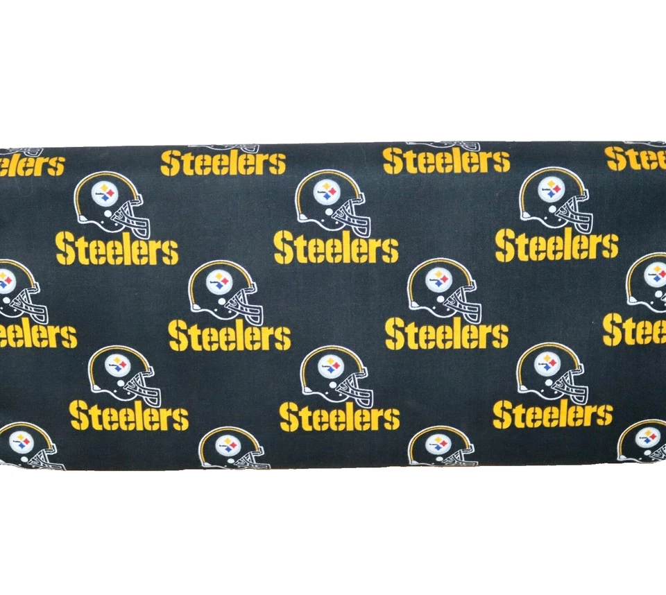 Capacete Pittsburgh Steelers logotipo padrão tecido de algodão NFL 1/4 jarda 9” X 58” novo - Imagem 1 de 4