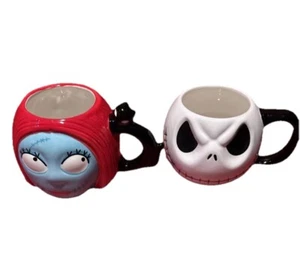Disney “The Nightmare Before Christmas” Set of 2 Coffee Mugs Jack and Sally - Picture 1 of 11