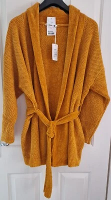 Women’s Mustard/Yellow color Fleece Lounge Cardigan Size L-XL ( EUR 40-42 ) New - Image 1 of 4