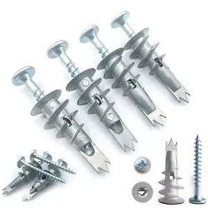 60PCS #8 Self-Drilling Drywall Anchors and Screws Kit, Heavy Duty Wall Anchors - Picture 1 of 6