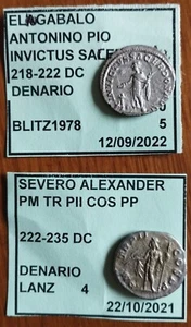 RARO 2 DENARI SEVERO ALEXANDER /ELIOGABALO ANTONINO PIO - ARGENTO - Foto 1 di 2