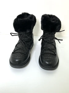 Juicy Couture Goth Y2K Women's size 10.5 inside Black Lace Up Ankle Boots - Picture 1 of 10