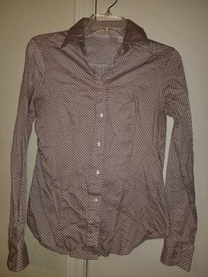 Blusa para mujer New York & Company pequeña rosa manga larga camisa botón delantero top Foto 1 de 4