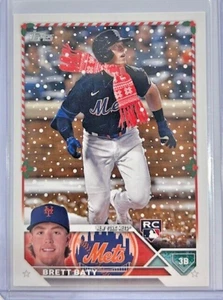 2023 Topps Holiday Brett Baty Red Scarf Variation SP Rookie RC #H151 Mets - Picture 1 of 2