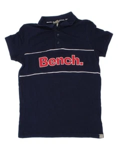BENCH Boys Graphic Polo Shirt 10-11 Years Navy Blue Cotton CG24 - Picture 1 of 3