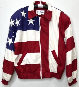 Vintage American Flag Jacke Herren XL G.I. Pride Stickerei Made USA 90er - Bild 1 von 24