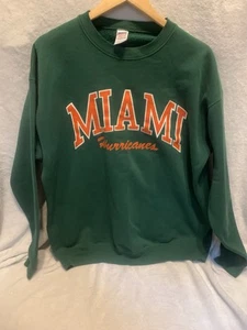 Vintage Miami Hurricanes Spellout Sweatshirt 90s ?sz XL green Soffe Heavy Sweats - Bild 1 von 13