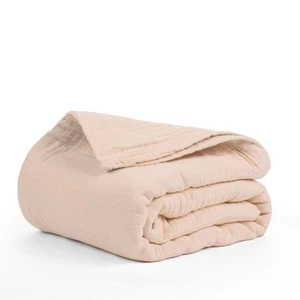 100% Cotton Muslin Blanket, Gauze Blanket 80"X90" Queen, 4 Layered for Couch,... - Picture 1 of 6